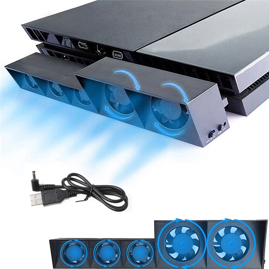 Video Game Usb Cooling Fan Base Voor PS4 Consoles Accessoires Externe Turbo Temperatuurregeling Voor Playstation 4 Normale PS4
