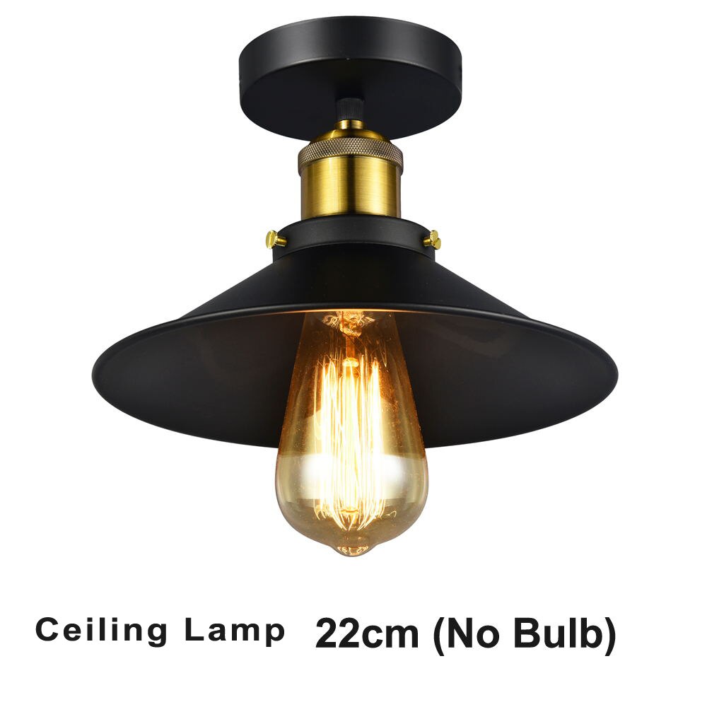 Modern LED Pendant Lamp Black Metal Vintage Lights Luminaria Living Bedroom Hanglamp Russia Dining Bedroom Pendant Lights Lustre: 22cm Ceiling Lamp