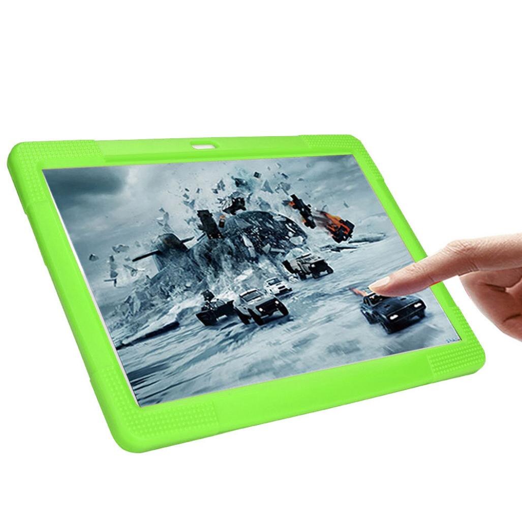 Siliconen Cover Case Voor 10 10.1 Inch Android Tablet Pc + Potloden + Film Tablet Cover Universal Siliconen Bescherm Shell # LR3: Green 