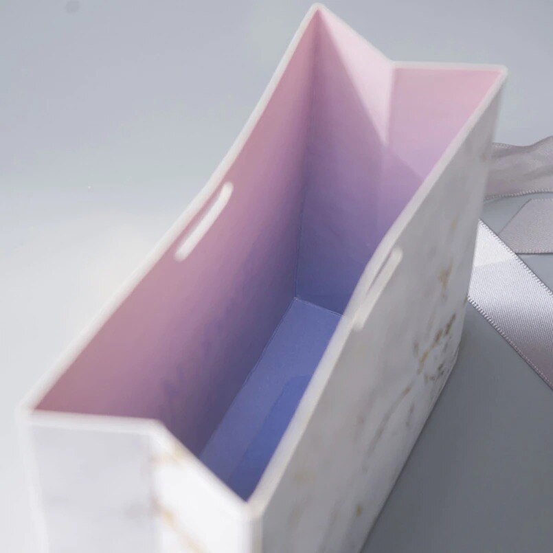 Grey Marble Mini Bag Box For Party Baby Shower Paper Chocolate Boxes Package Wedding Favours Candy Boxes