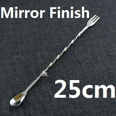 Stainless Steel Cocktail Bar Spoon Hoffman Drink Mixer Bar Stirring Mixing Spoon Stirrer: Silver 25cm