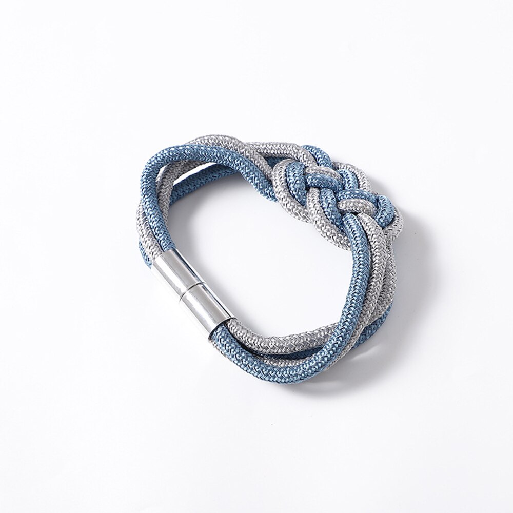 1 Pcs Two-color Chinese Knot Curtain Tie Rope Strap Simple Cotton Rope Magnetic Curtain Tieback Buckle Strap Rope Accessoires: Light Blue  Gray