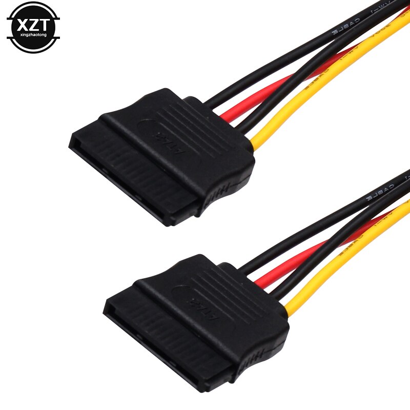 Newest SATA 15Pin Male To 2 SATA 15 Pin Female 15Pin Power HDD Splitter Connector Cable for PC Computer