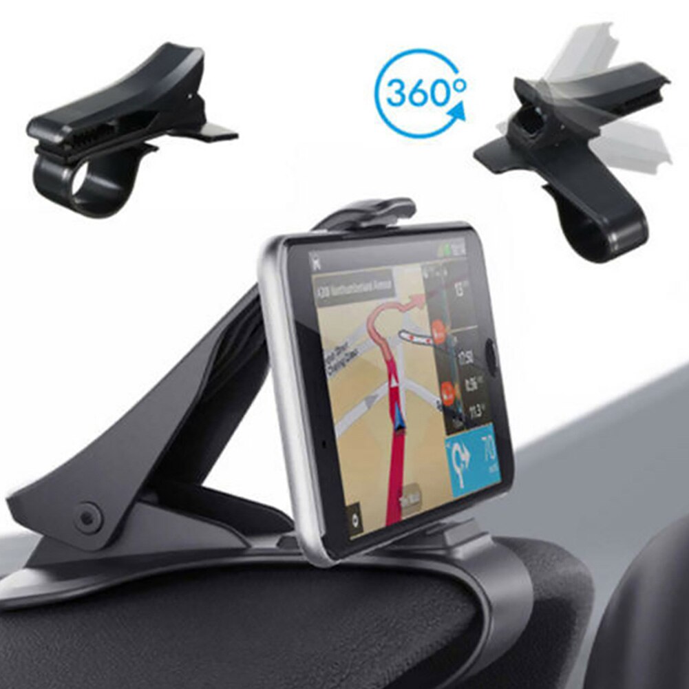 Car Mount GPS HUD Adjustable Auto Clip Grip Universal Dashboard Stand Phone Holder Accessory ABS Clamp Bracket