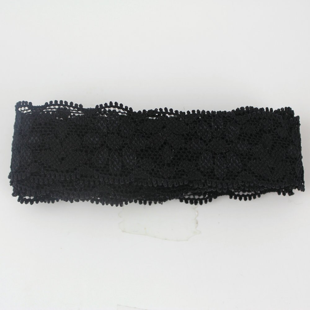 1'' 25mm elastic embroidered lace ribbon stretch lace trimmings DIY headband fabric 20 yards