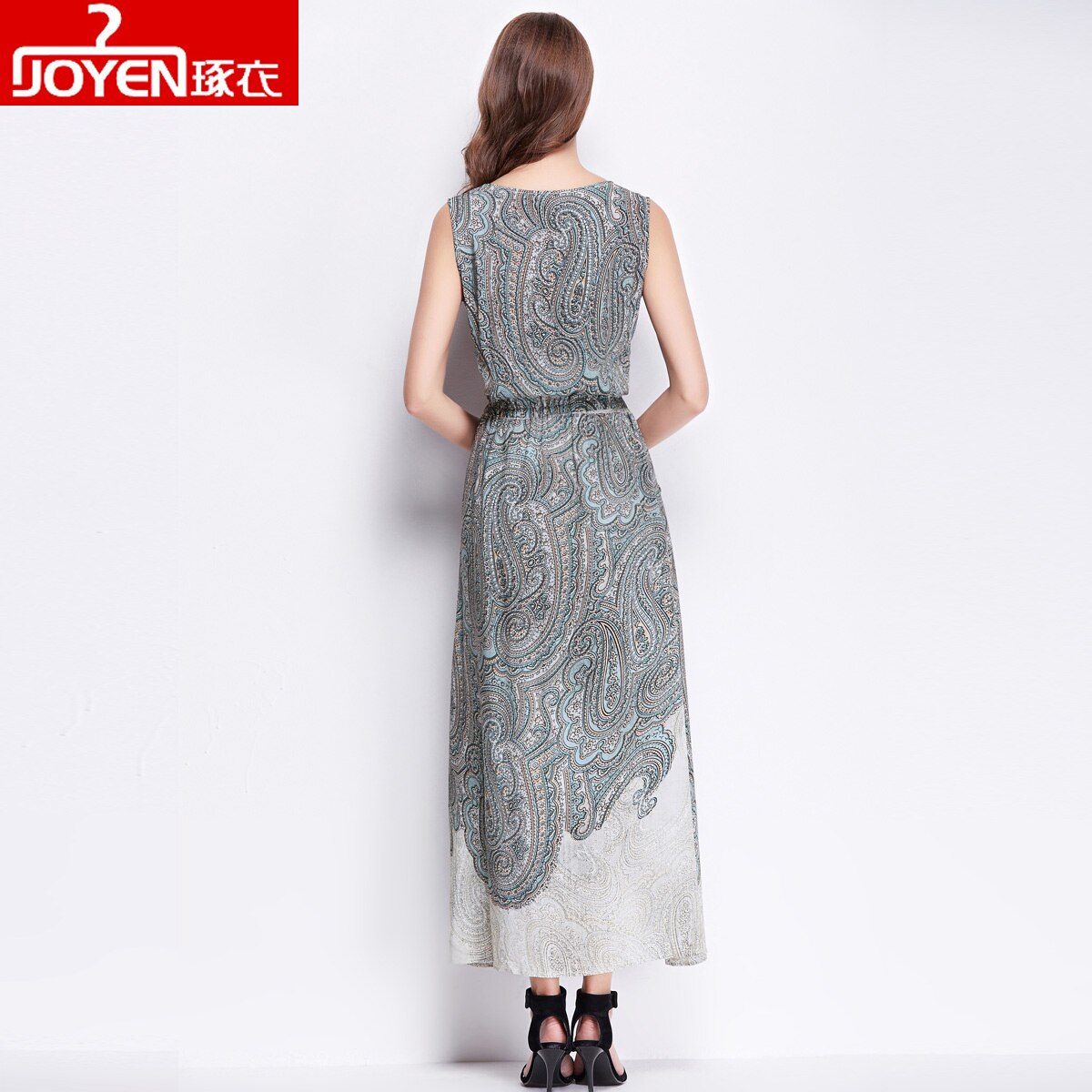 Women summer dress air slim retro print long dress