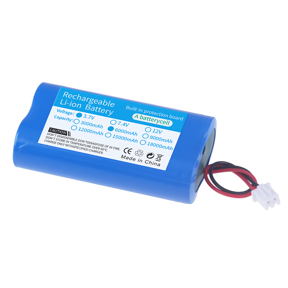 Batería recargable de iones de litio 1S 3,7 V 6000mAh con enchufe de XH2.54-2P para pesca luz LED Altavoz Bluetooth batería de Audio