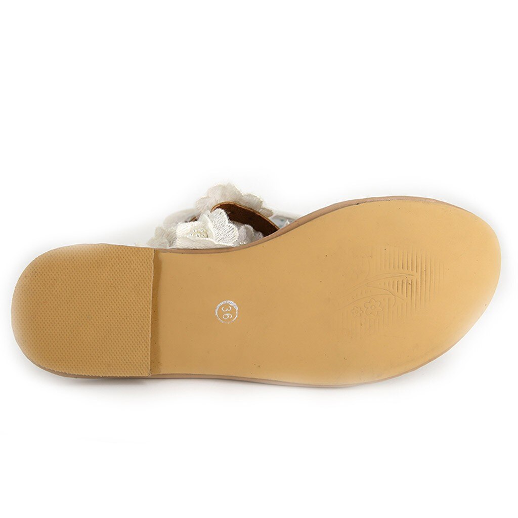 YOUYEDIAN Mode Vrouwen Teen Bloem Platte Bodem Schoenen Zomer Sandalen Open Teen Rome Sandalen zapatos de mujer de moda de #3
