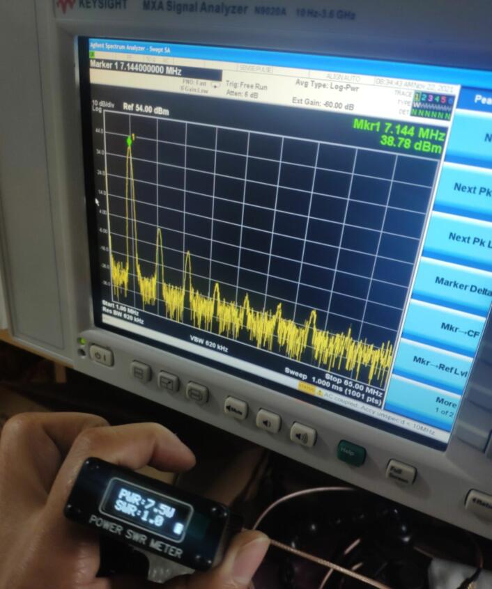 Open Source Mini QRP 1.6M-30Mhz SWR HF Short Wave Standing Wave Meter SWR Meter Power Meter + OLED + Battery Based on G8GYW