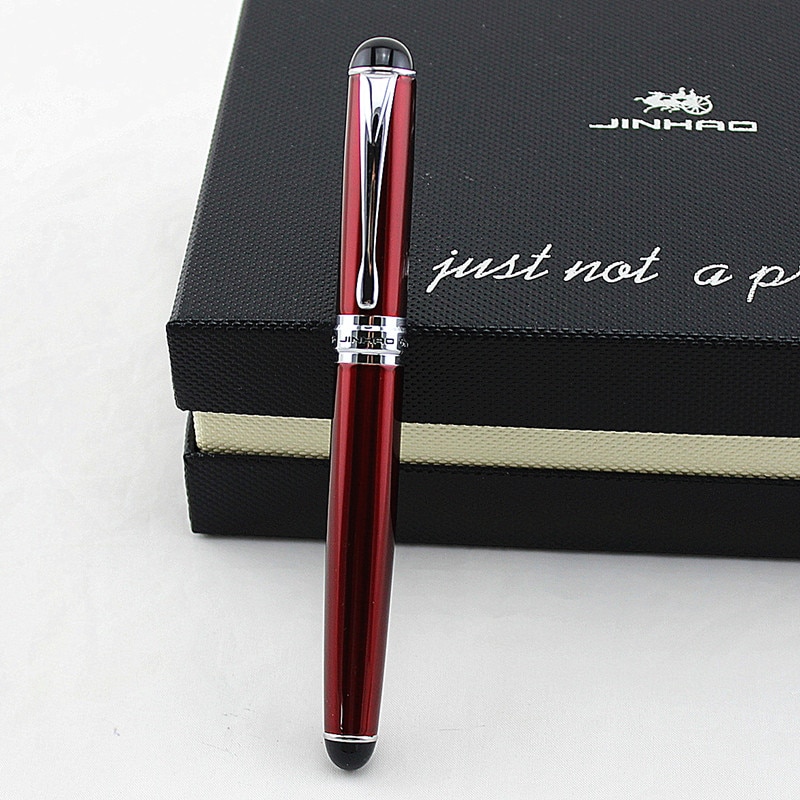 JINHAO 750 Stift Geschäft Schreiben Liefert Grau 0,7mm Feder Gel Stift Schach boad Rolle Ball Kuli luxus Schreiben tinte schwarz Nachfüllung