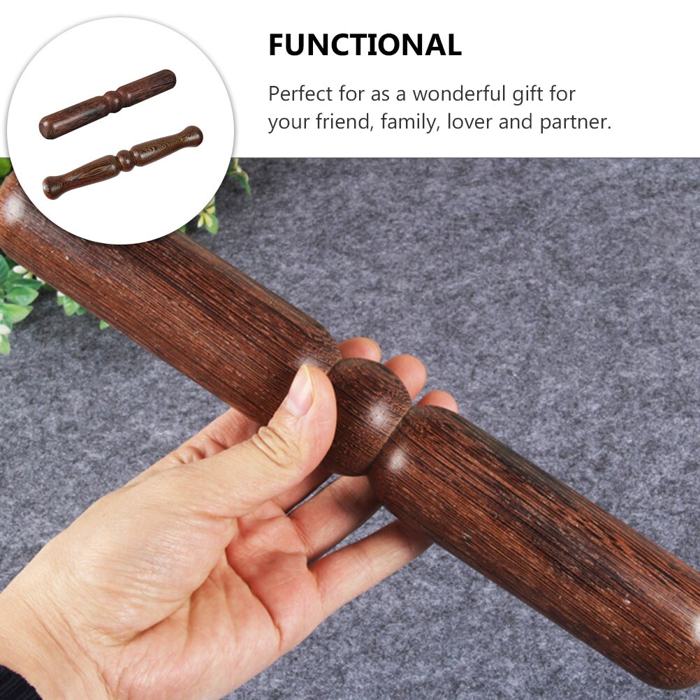 2Pcs Portable Tai Chi Stick Chinese Kungfu Training Tai Chi Wood Ruler Practical Tai Chi Accessory