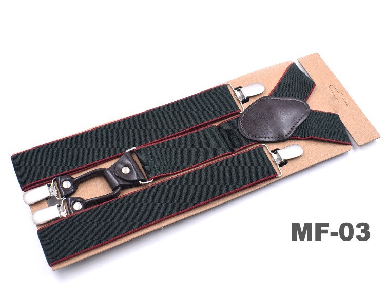 Men Suspenders Straps Trouser Braces Adjustable Elastic Solid Color Y Back 4 Clips for Wedding Casual Formal Father Husband: MF-03
