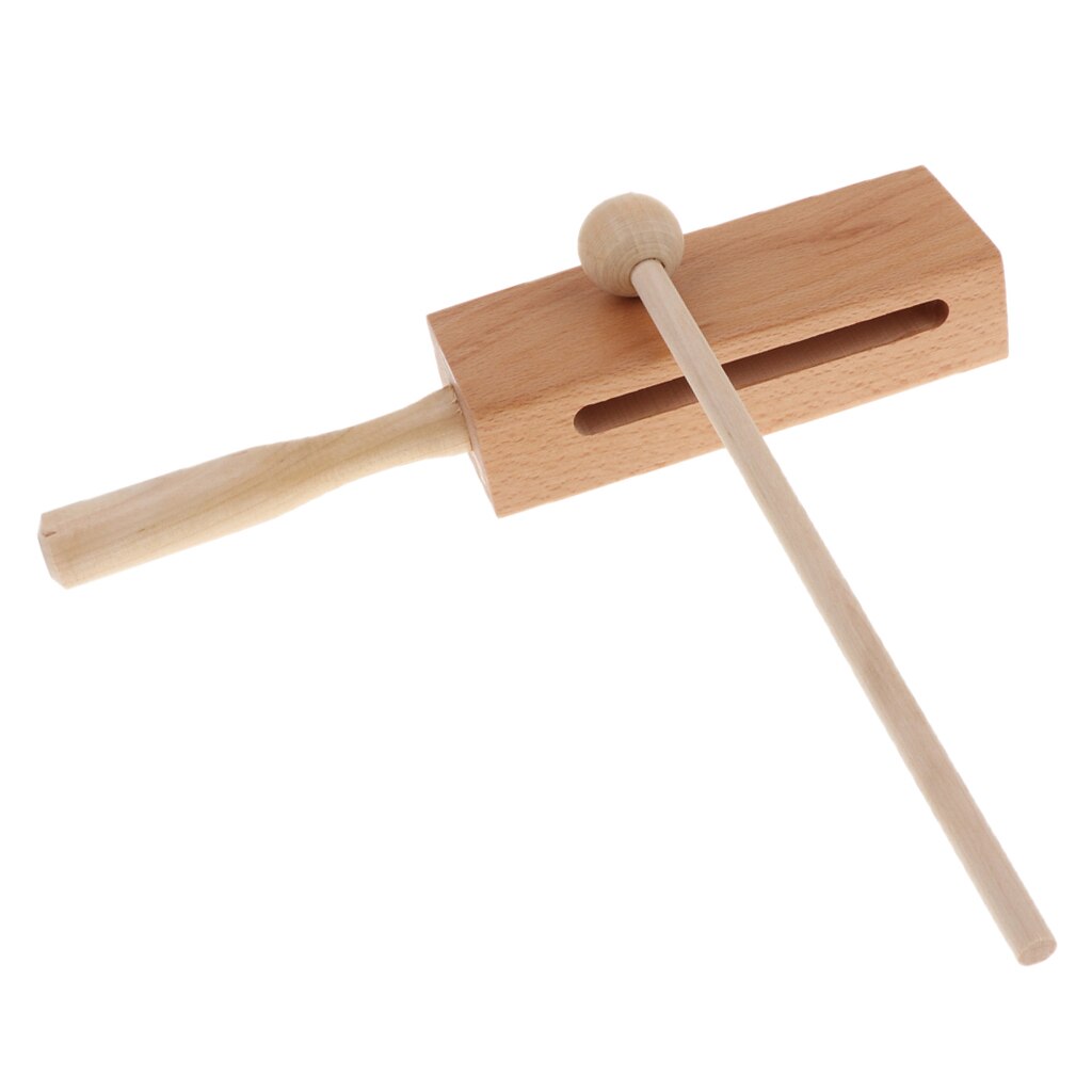 Finest Wood Block Hand Percussion + Mallet For Kids Music Early Leaning