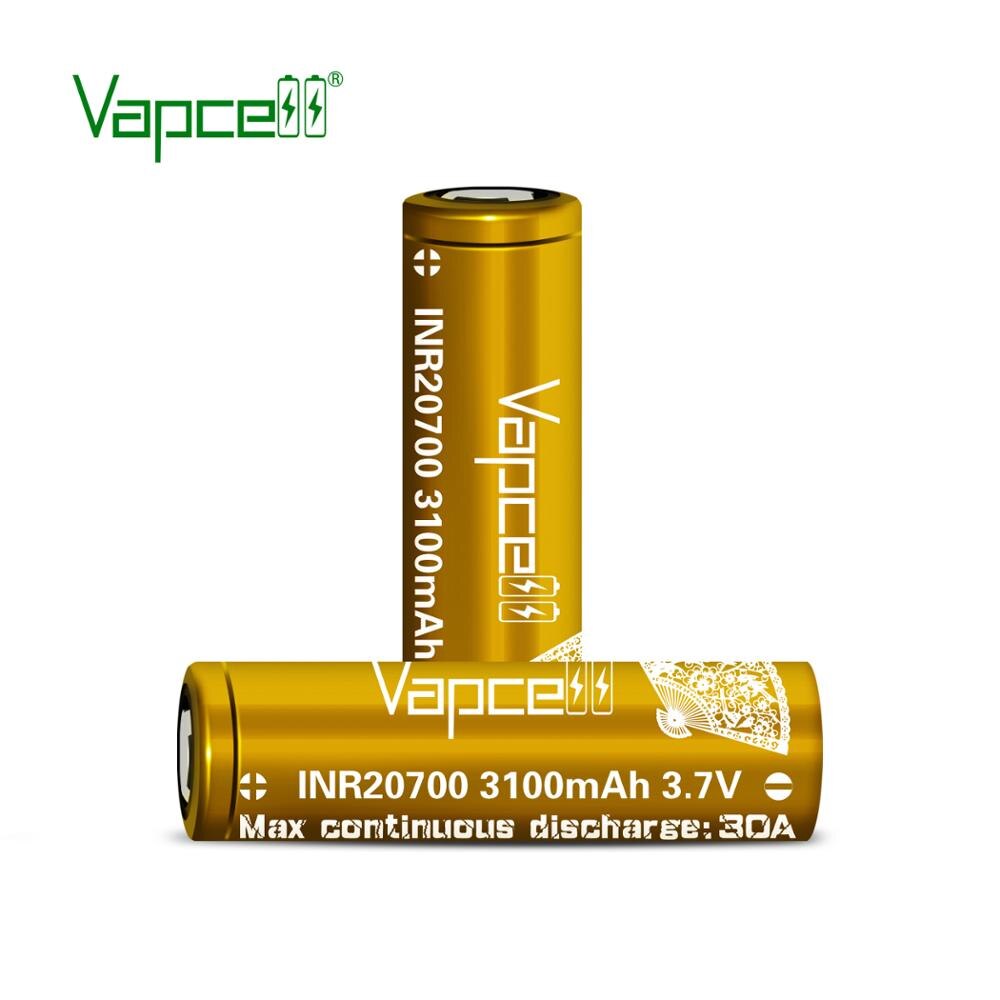 Vapcell 20700 3100 mah 30a li-jonbatteri 3.7v uppladdningsbar litiumcell för ficklampor med elverktyg