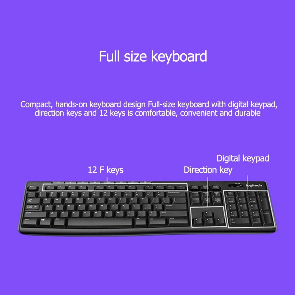 Logitech MK270 2.4G Gaming Office Universal Mice Wireless Optical Mouse Keyboard Combo Set for Desktop Laptop PC