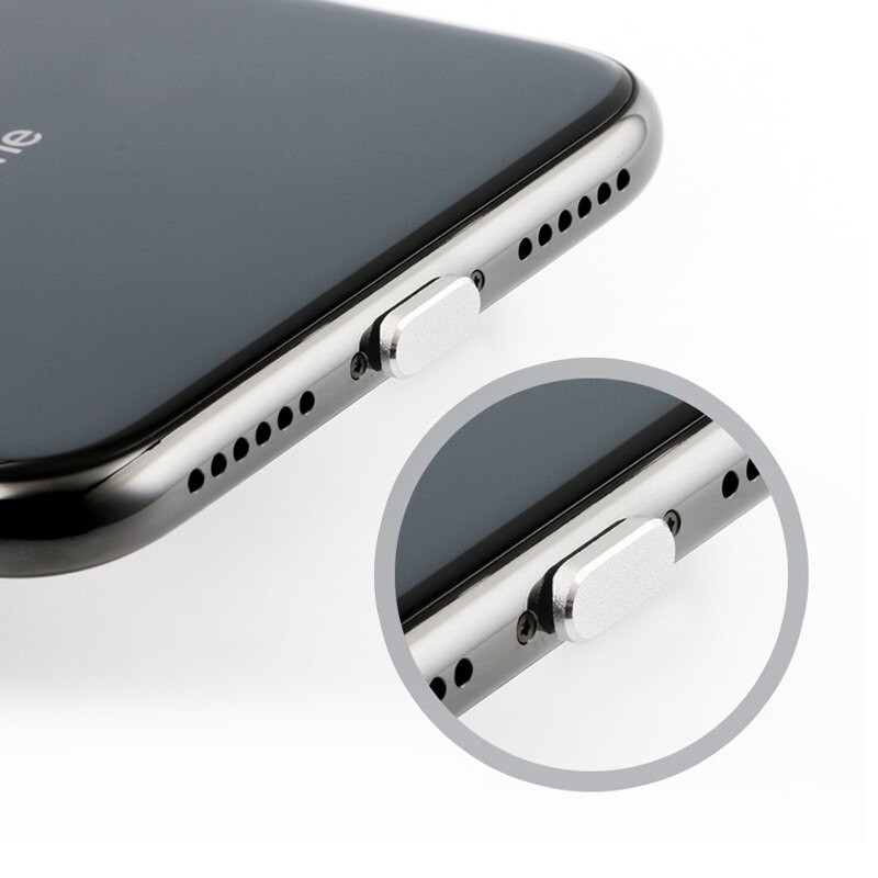 Metal aluminium telefon støvstik til iphone ipad anti støvstik opladningsport til til iphone 11 pro xs max x  xr 6 7 8 plus se