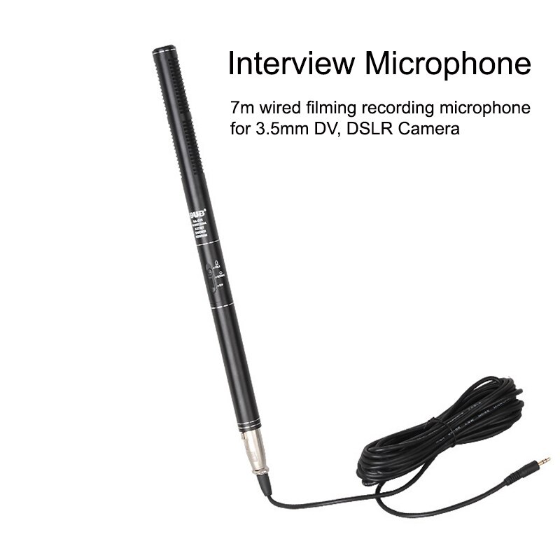 BUB G18 Interview Microphone Filming DV Recording Electret Condenser Microphone 7m Wired Metal Microphones