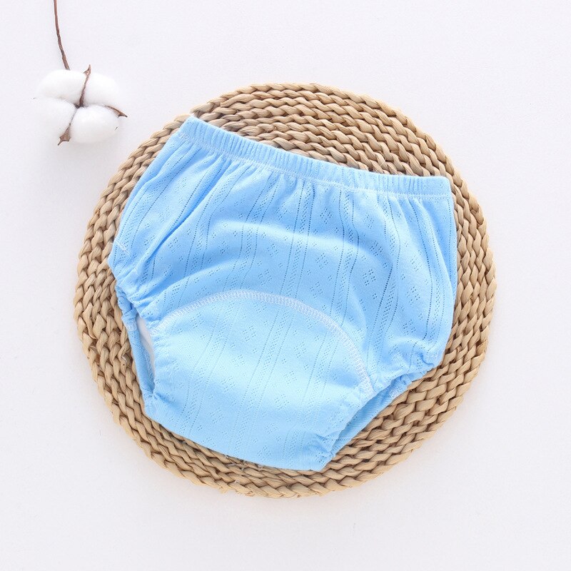 Sommer baby treningsbukser lekkasikker vaskbar vanntett bomull babybleier smålåve baby hule tynne rene bleier undertøy: Babybleier 1 / S (3-8kg)