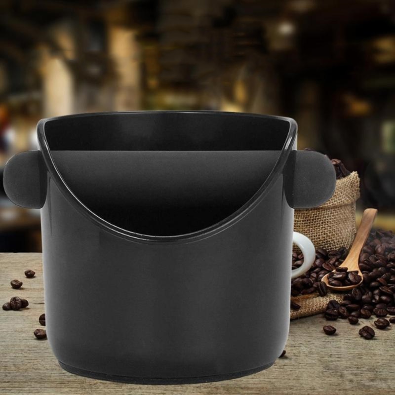 Zwarte Koffie Klop Doos Espresso Gronden Container Residu Met Handvat Voor Barista Koffie Residu Emmer Grind Abs Afvalbak