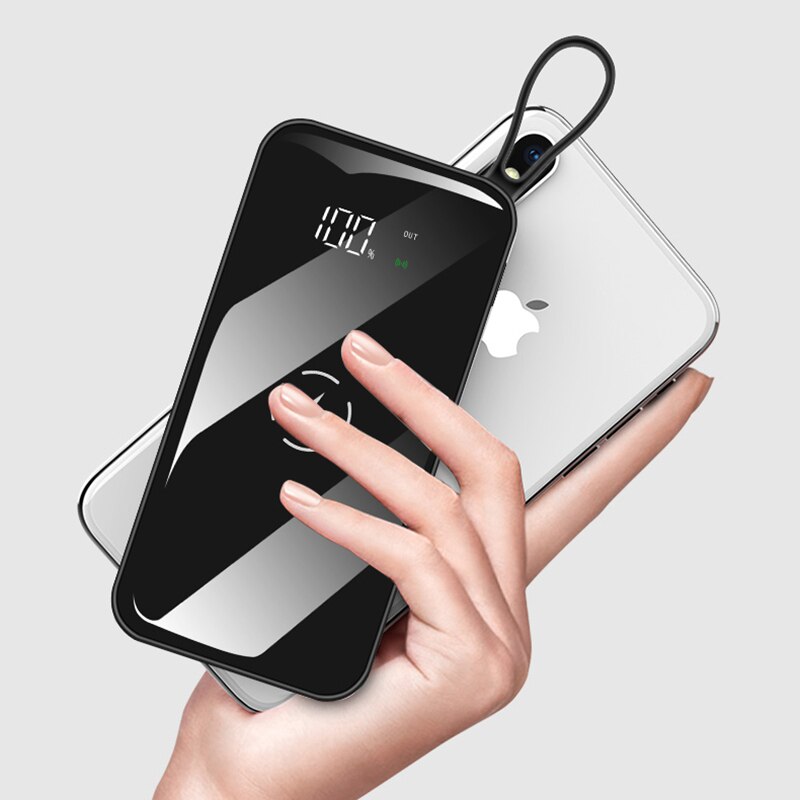 Banco de potência sem fio impermeável tela cheia portátil 50000mah dupla usb para todo o telefone powerbank carregamento rápido bateria externa