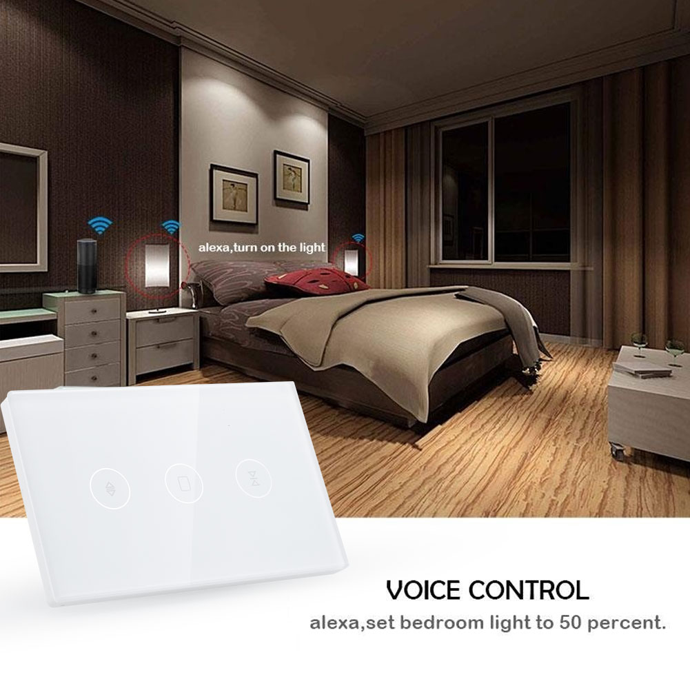 Wall Switch Voice Control Timing Phone APP Wifi Electrical Blinds Switch Wifi Curtain Switch Delay Wifi Curtain Roller Switch