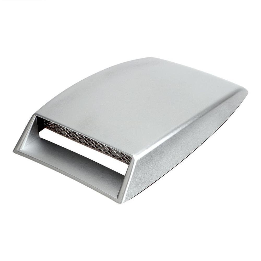 Car Decorative Air Flow Intake Scoop Abs And Aluminum Grille Mesh Bonnet Vent Cover Hood Sticker Car Styling: Silver