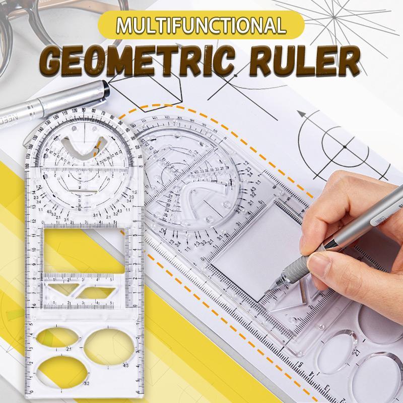 1pc Geometric Ruler Drawing Template Art Construction Architect Stereo Geometry Circle Drafting Measuring Scale Ruler
