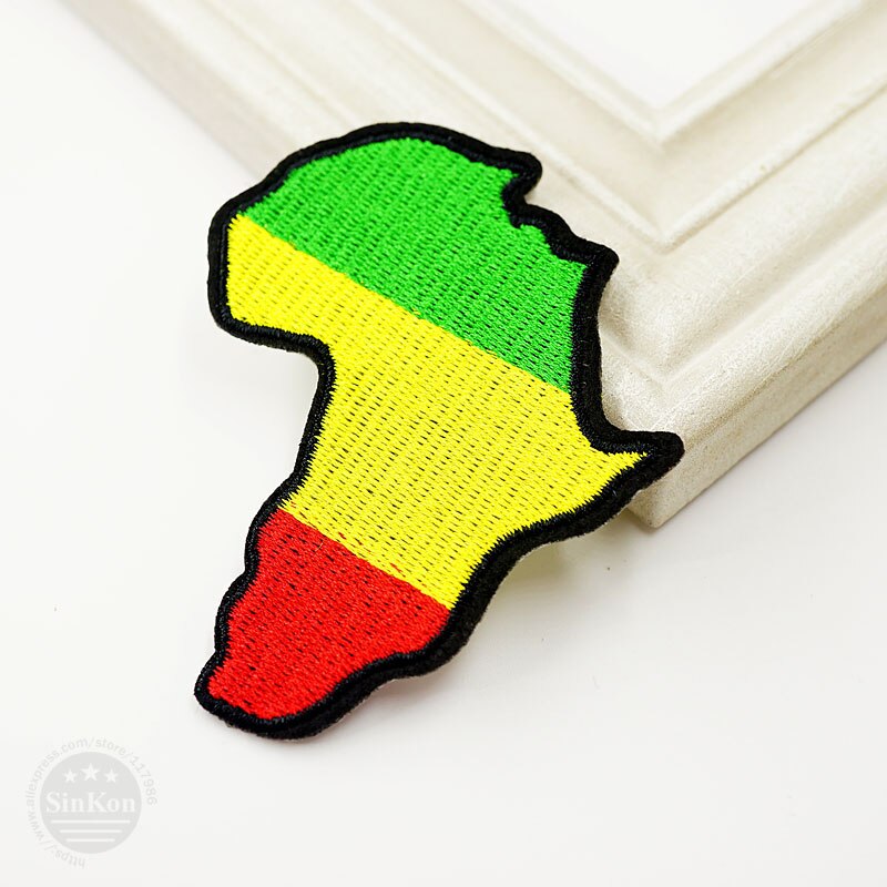 Afrika (Size: 7.0x8.2 cm) DIY Ijzer Op Patch Naaien Op Geborduurde Applique Naaien Kleding Cartoon kledingstuk Kleding Accessoires