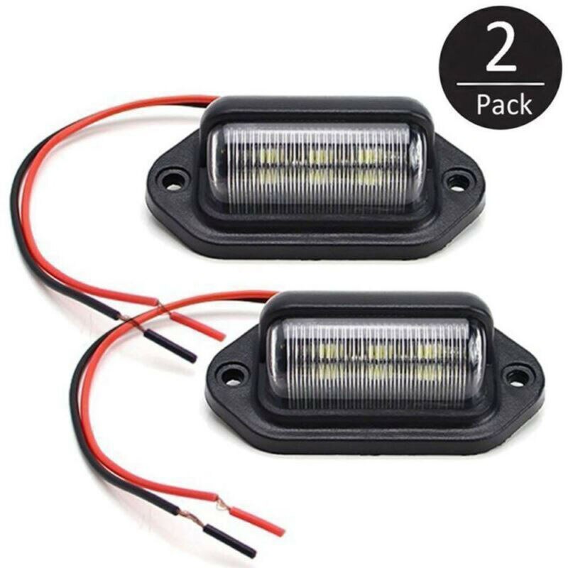 1 paar Auto 12V LED Kentekenplaat Licht Stap Lamp Waterdicht IP65 6-LED Boot Truck Trailer Wit kentekenverlichting Accessoires