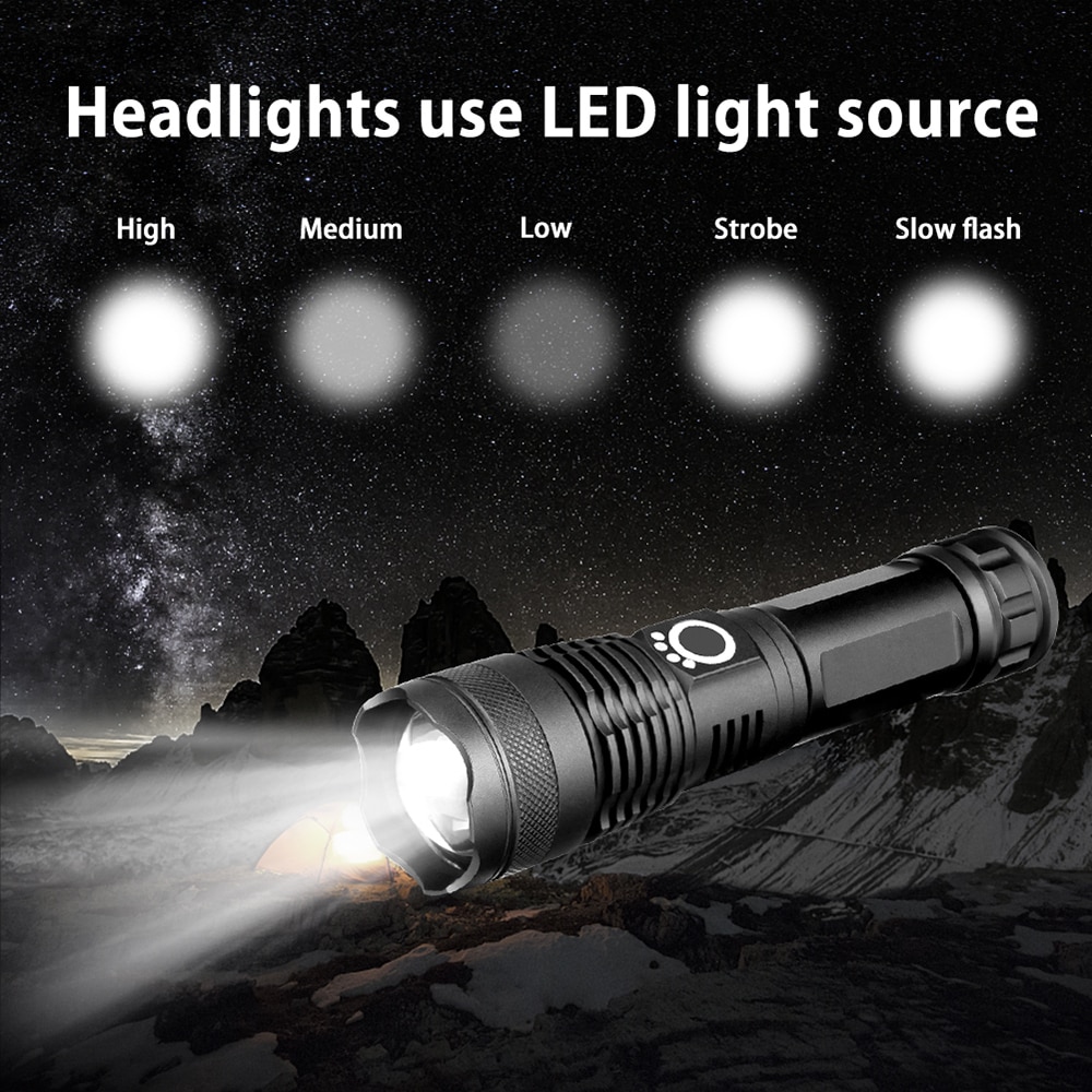 20000lm tehokkainta xhp 50 led polkupyörän taskulamppua usb ladattava usb zoom polkupyörän valo taskulamppu 18650 26650 ulkokäyttöön
