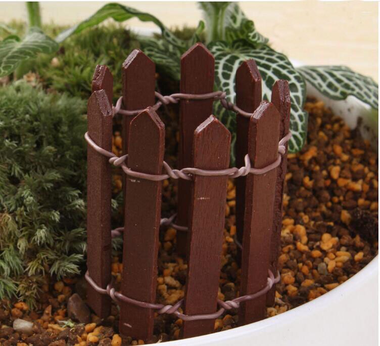 Multicolor Hout Hek Palissade Miniatuur Fairy Tuin Home Huizen Decoratie Mini Craft Micro Landschapsarchitectuur Decor DIY Accessoires: Chocolade