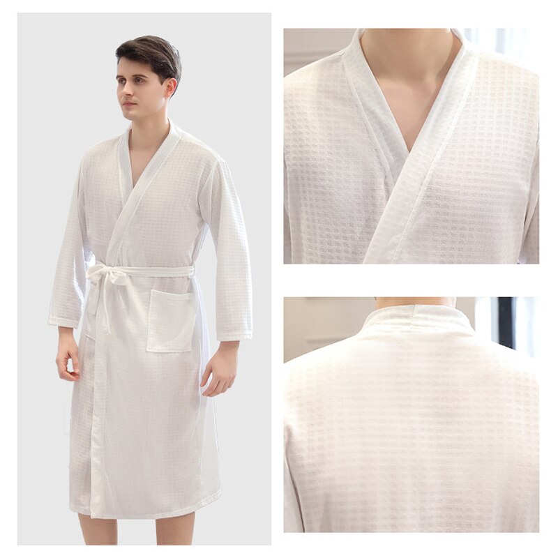 Thoshine-Bata de verano para hombre, ropa de dormir familiar, albornoz, pijamas informales para el hogar