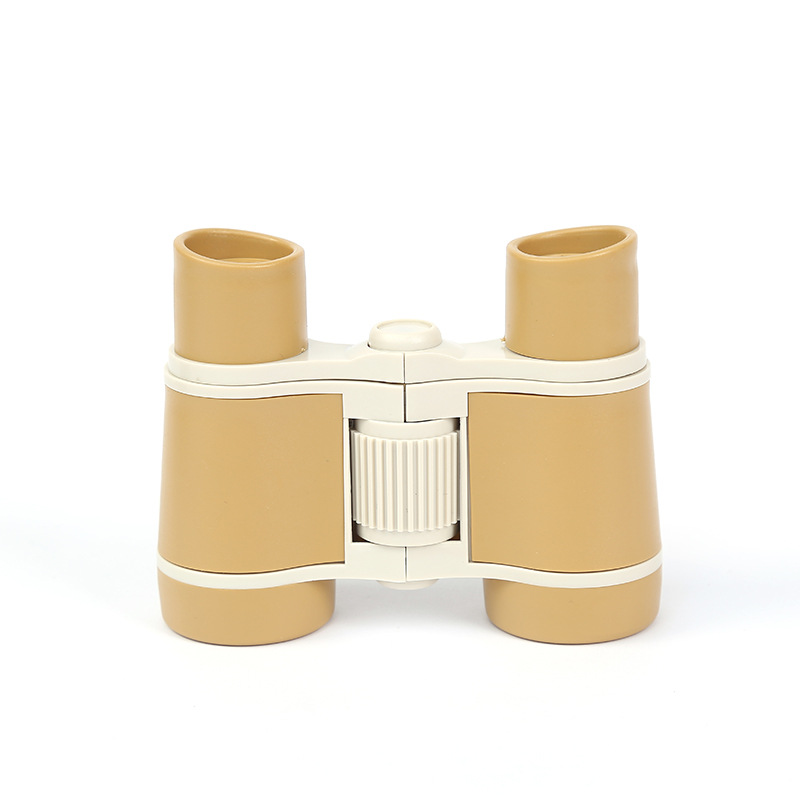 Brinquedo crianças binóculos hd à prova de choque para idade 3-12 anos de idade meninos meninas observação de pássaros aprendizagem educacional caminhadas presentes de aniversário: Bege