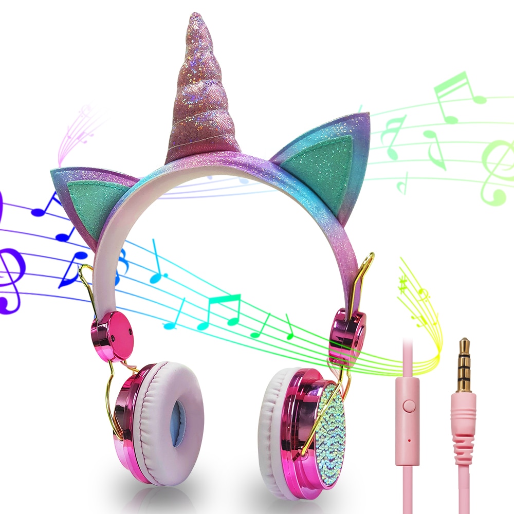 Casque pour enfants avec micro stéréo musique filaire écouteurs mignon fille enfants Gamer casque pour Smartphone PC MP3 tablette