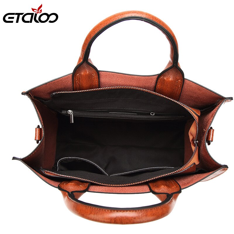 Bolsas de couro grande bolsa feminina de alta qualidade casual sacos femininos tronco tote bolsa ombro senhoras grandes bolsos 2019