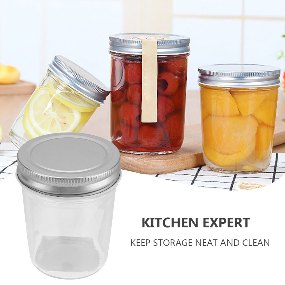 6 stk køkken honning opbevaring forseglet beholder dåse krukker kaviar marmelade opbevaringsbeholder glasflaske til køkken  (200ml)