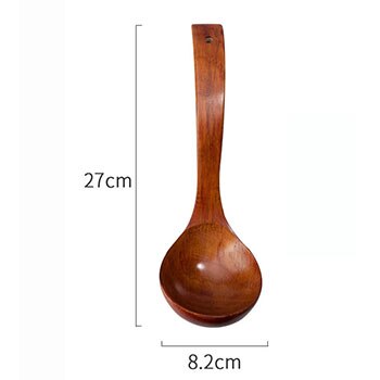 Large Wooden Soup Spoon Long Handle Natural Soup Spoons Healthy Eco-Friendly Wood Tableware Kitchen Accessories Multiple Sizes: C Size L