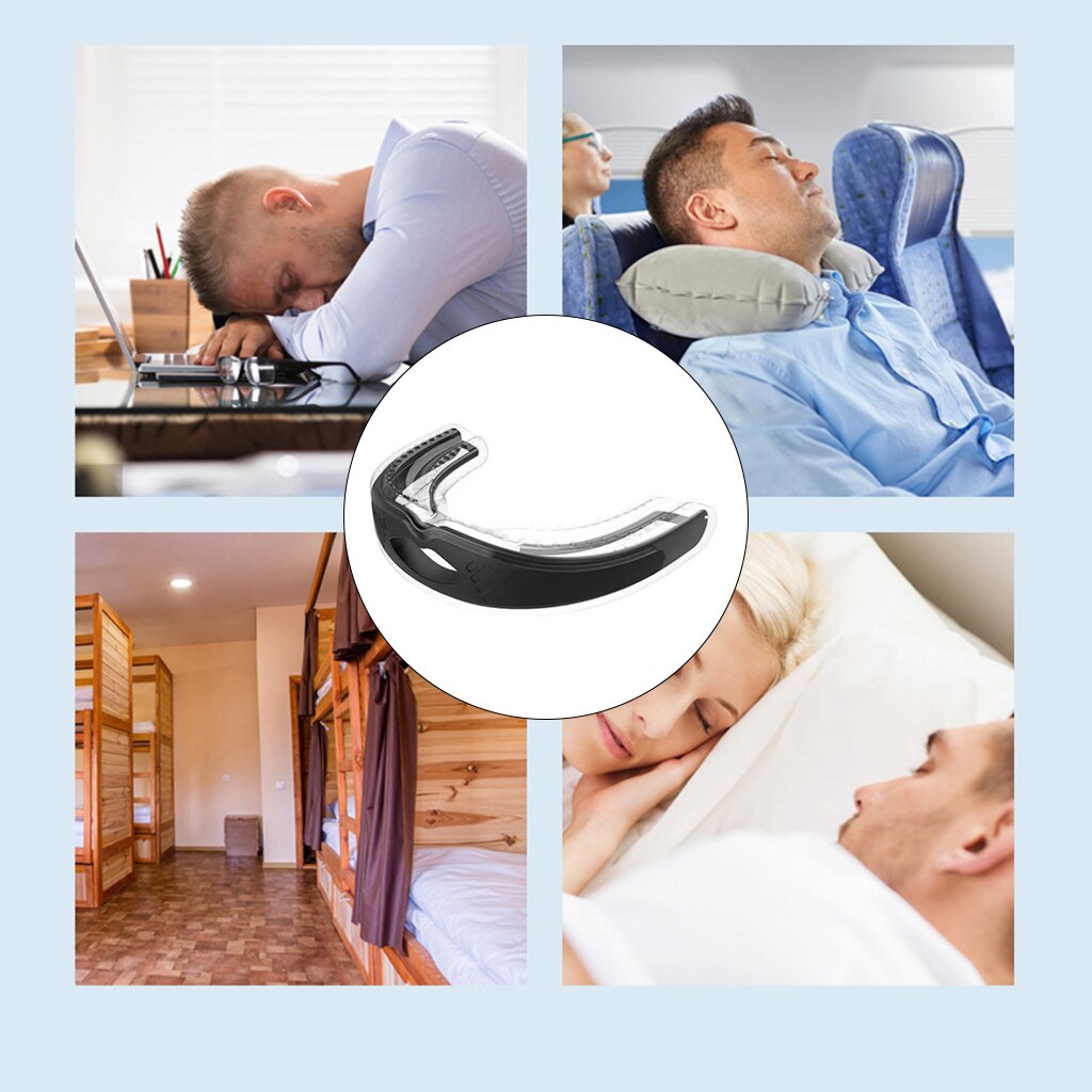 Zachte Siliconen Mond Guard Sport Gebitsbeschermer Tanden Bescherming Geen Kokend Snore Night Guard Stopper Stop Snurken Mouth Guard: Black