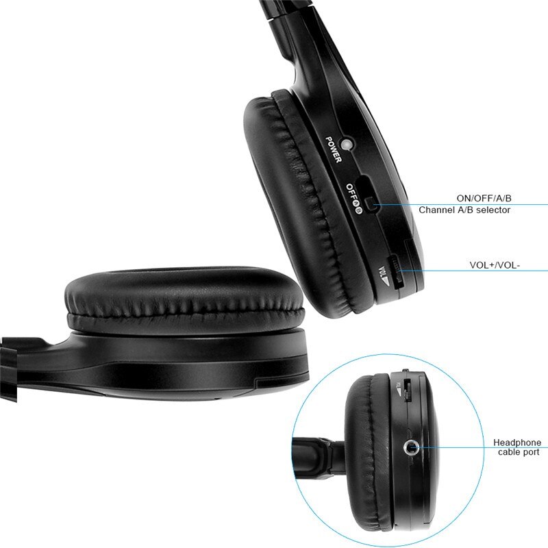 IR Infrared Wireless headphone Stereo Fordable Car Headrest DVD Player Earphone Music Headphones TV headphone 2 headphones