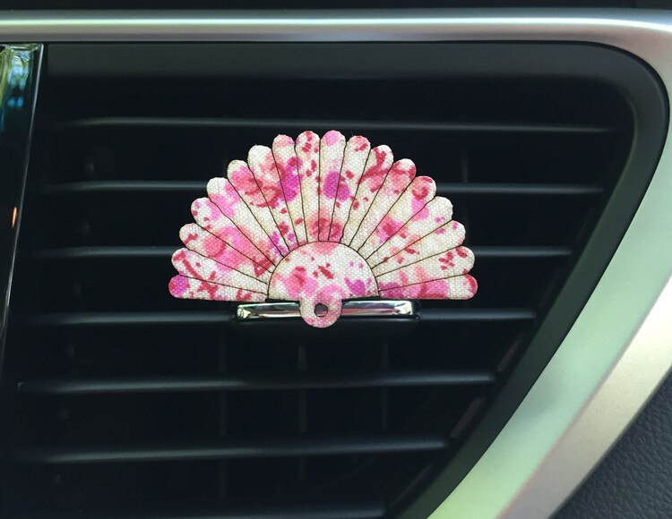 Ambientador en forma de ventilador con Clip, Perfume de estilo de coche para salida de ventilación de aire acondicionado, ornamento de coche, fragancia sólida XCZ631: Rosa