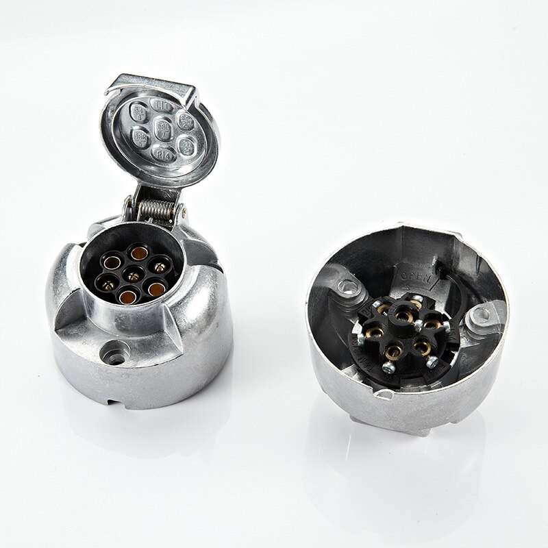 Lkw zubehör 12V 7Stift Aluminium Anhänger Buchse weibliche caravanas Lager anhänger zubehör Anhänger Teile Wohnwagen zubehör