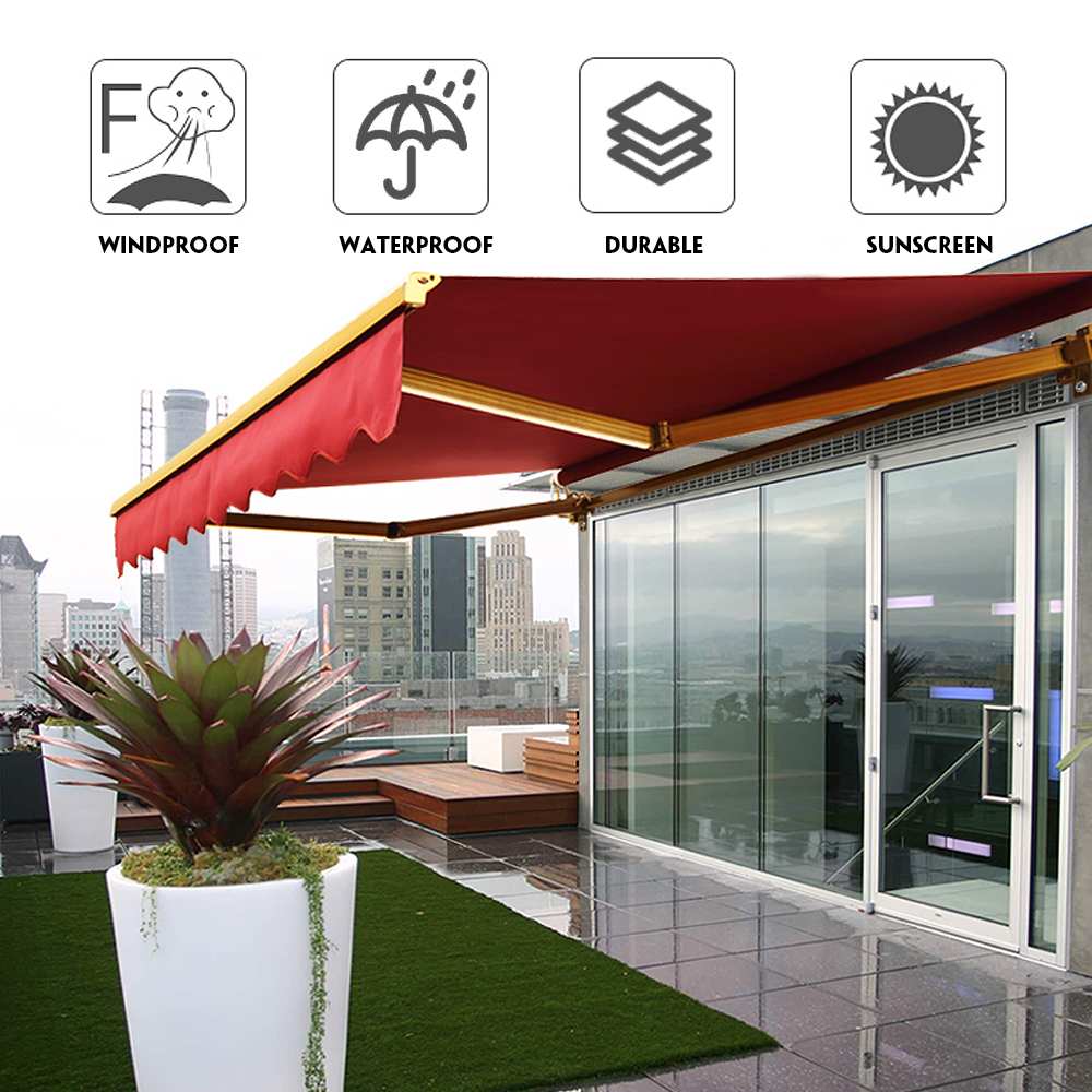 2M Waterproof Top Cover Canopy Replacement for Garden Patio Courtyard Outdoor Canopy Awning Sun Shade Shelter Fabric Cover Frill