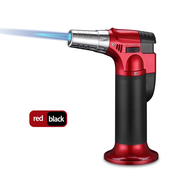 Cigaratte Aansteker Bbq Butaangas Torch Winddicht Verstelbare Vlam Aanstekers Voor Keuken Outdoor Camping: C Red