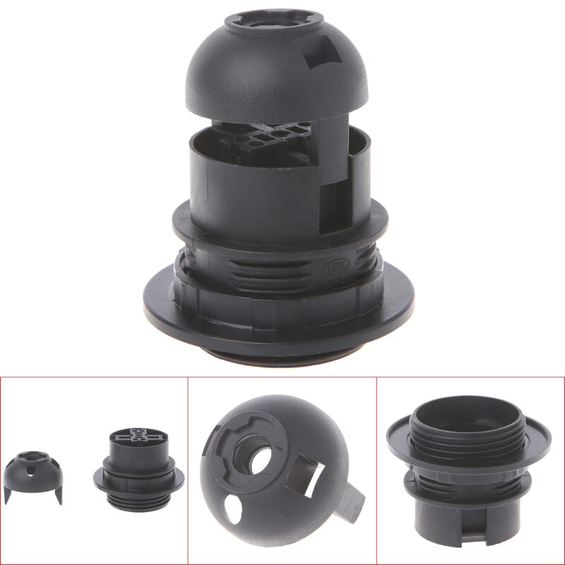 E27 Lamp Bulb Holder Edison Screw Cap Socket White/Black Pendant Ceiling Light