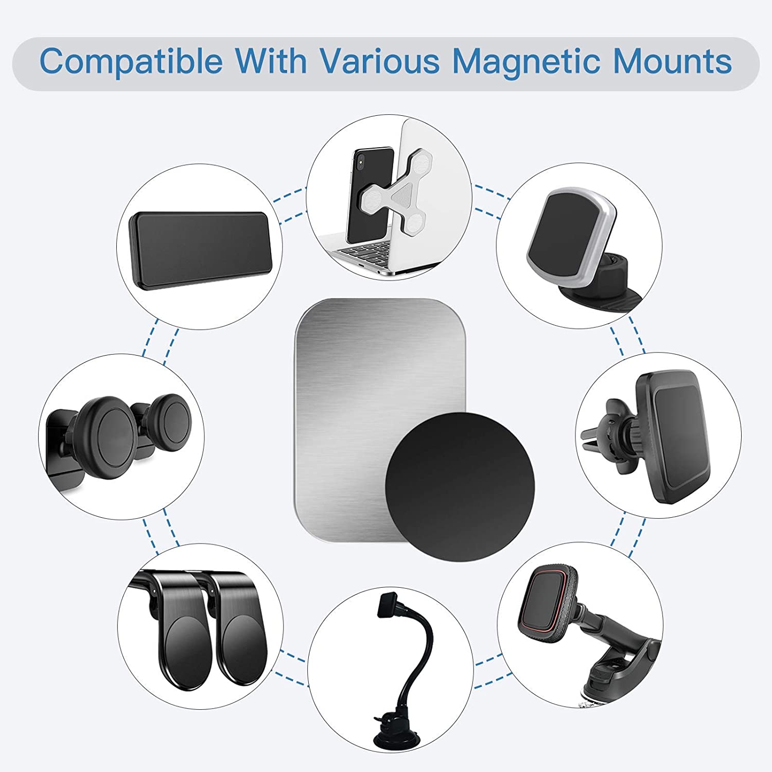 Universal Thin Metal Plate For Magnetic Car Phone Holder Iron Sheet Sticker Disk For Mobile Phone Magnet Holder Mount Stand