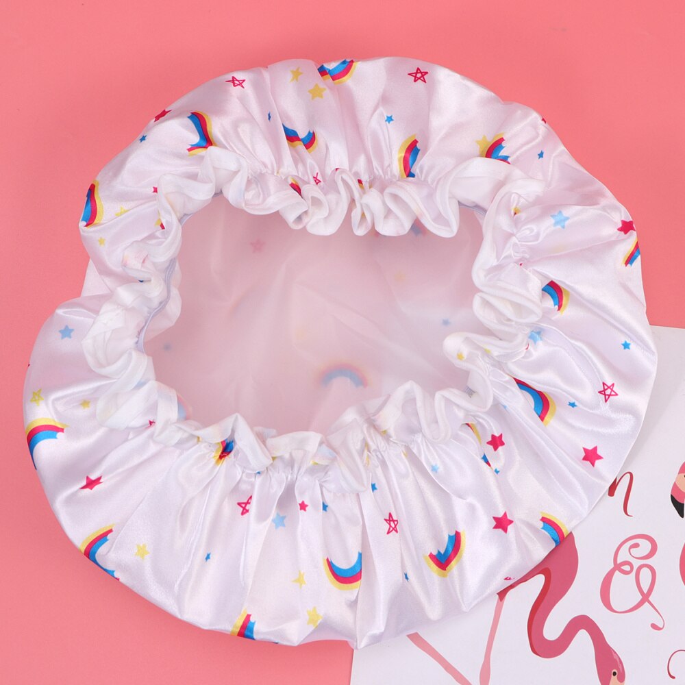 2 Stuks Geel Ananas Afdrukken Douche Cap Vrouw Badmuts Waterdichte Haar Beschermende Hoed Bad Caps Voor Dagelijks Gebruik: Starry sky