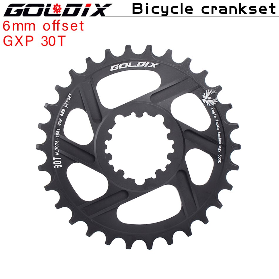GOLDIX bicycle crankset 170mm/175mm with chainring 30T 32T 34T 36T 38T/bottom bracket for SRAM XO1 X1 GX XO X9 Bicycle crank: 6mm offset 30T