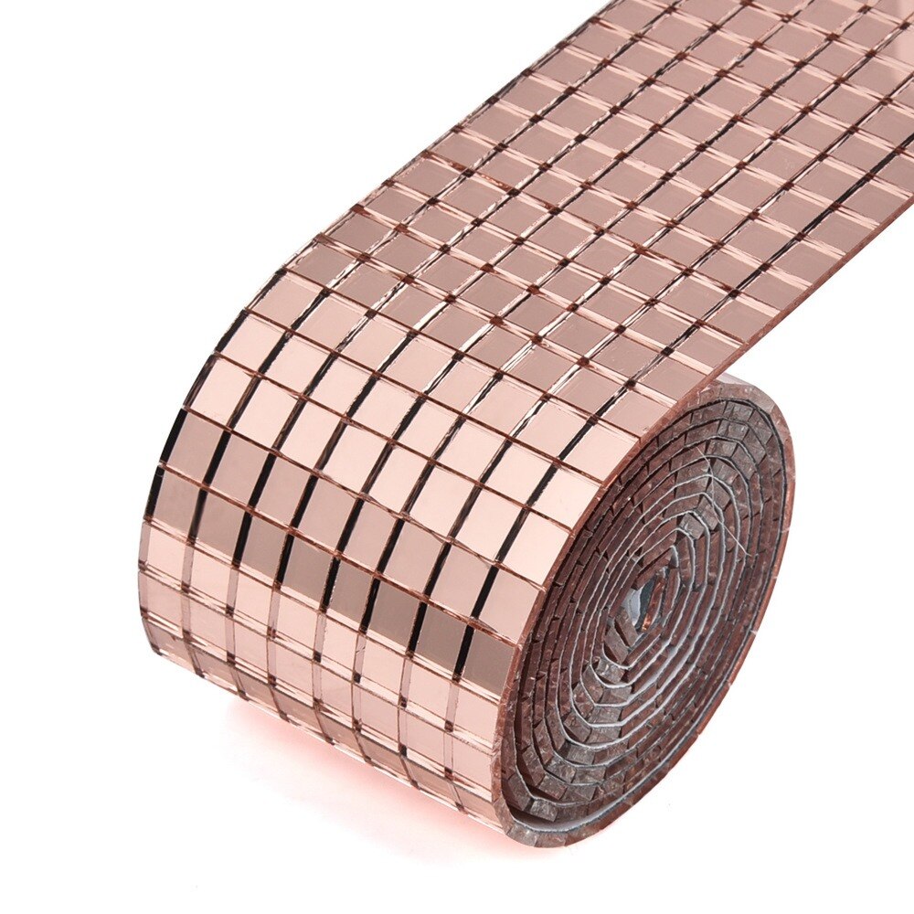 Kreative DIY Mosaik Spiegel Band Glas Material Reine Farbe selbst-Klebstoff Platz Reflektierende Zauberstab Aufkleber Hause Dekoration KTV Patch