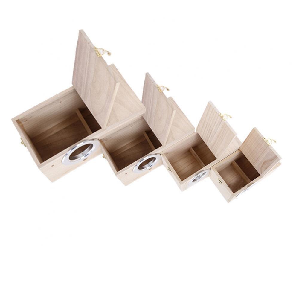 Wooden Wild Bird Nest Box Nesting Feeding Feeder Station House &amp; Stick