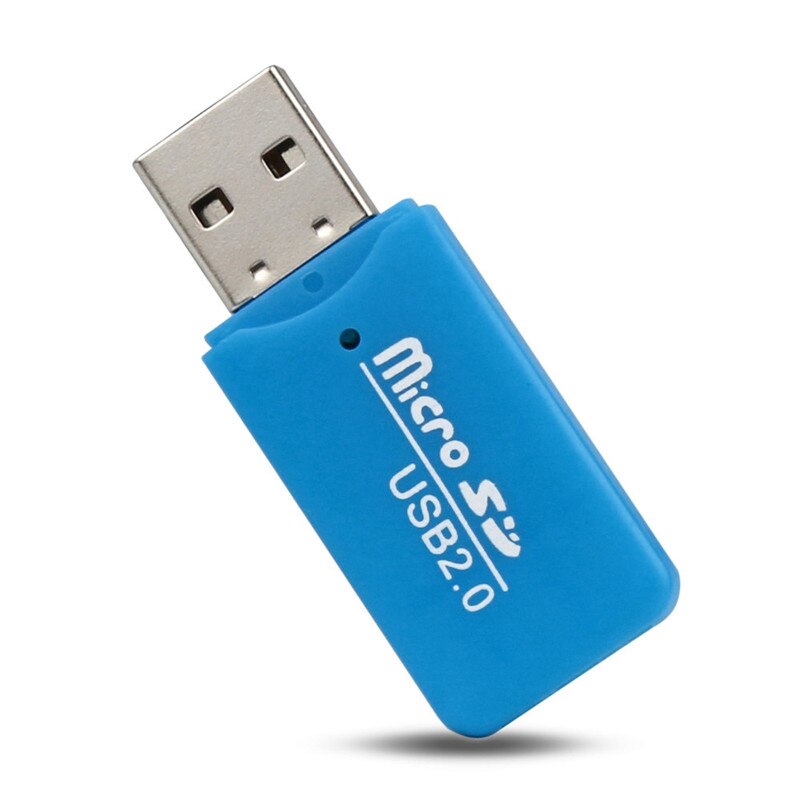 Usb 2.0 Kaartlezer High Speed Usb Flash Drive Ondersteuning Microsd-kaart Tf Kaartlezer Plug En Play Kleurrijke Geheugen card Voor Pc: Blue